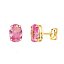 Pendientes de oro 18k ovalo con piedra rosa